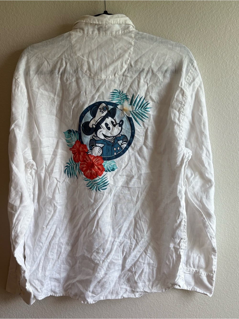 Tommy Bahama Disney Cruise Line white linen button-down shirt
